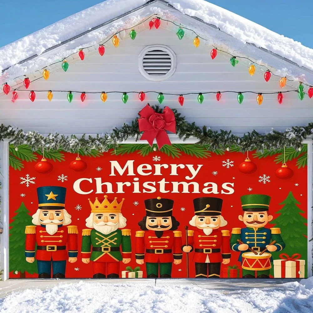 Christmas Garage Door Cover 13X6Ft – Large Outdoor Garage Door Christmas Banner